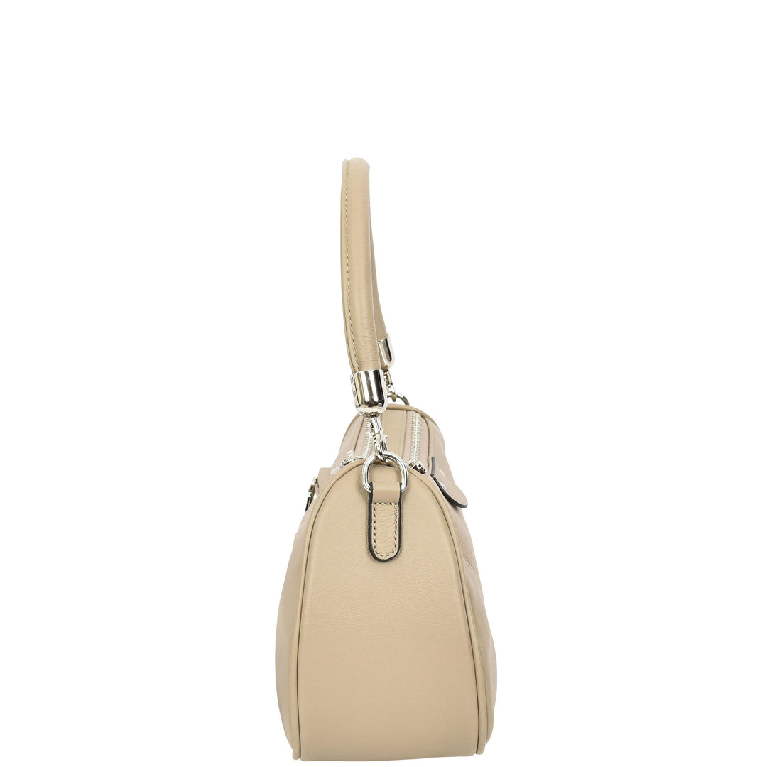 Womens Real Leather Cross body Shoulder Organiser with Adjustable Strap Darla Taupe