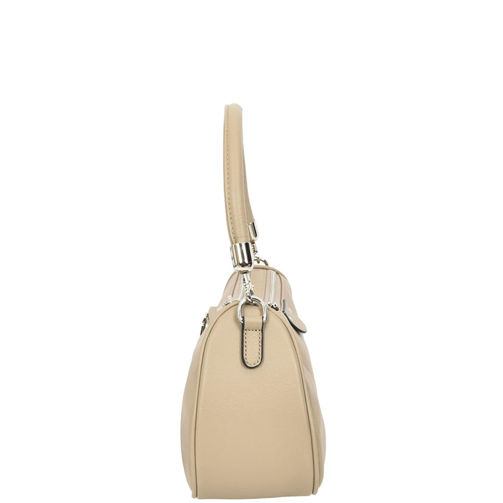Womens Real Leather Cross body Shoulder Organiser with Adjustable Strap Darla Taupe
