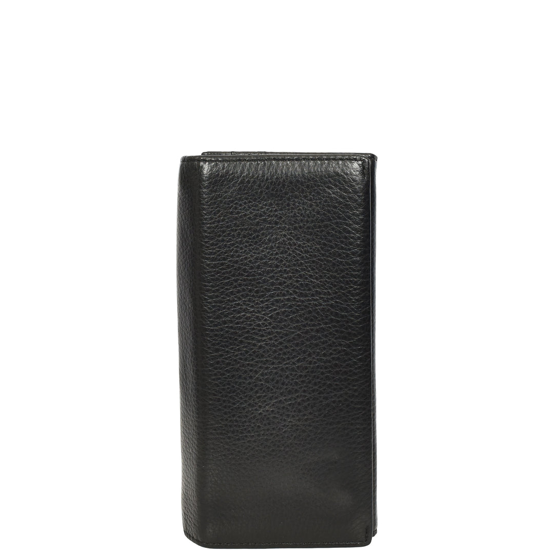 Womens Leather Envelope Purse Wallet with Card & Note Slots Arlo Black