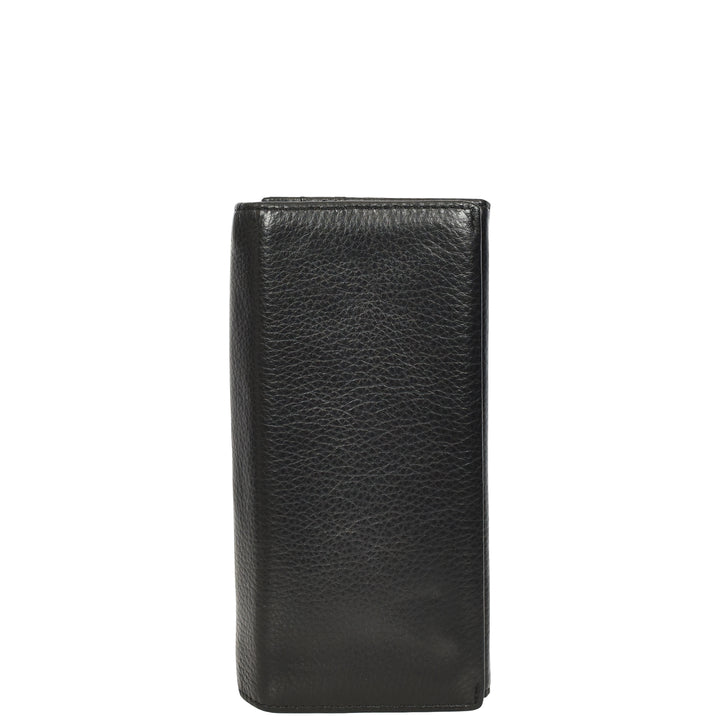 Womens Leather Envelope Purse Wallet with Card & Note Slots Arlo Black