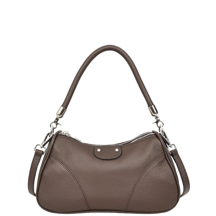 Womens Real Leather Cross body Shoulder Organiser with Adjustable Strap Darla Brown