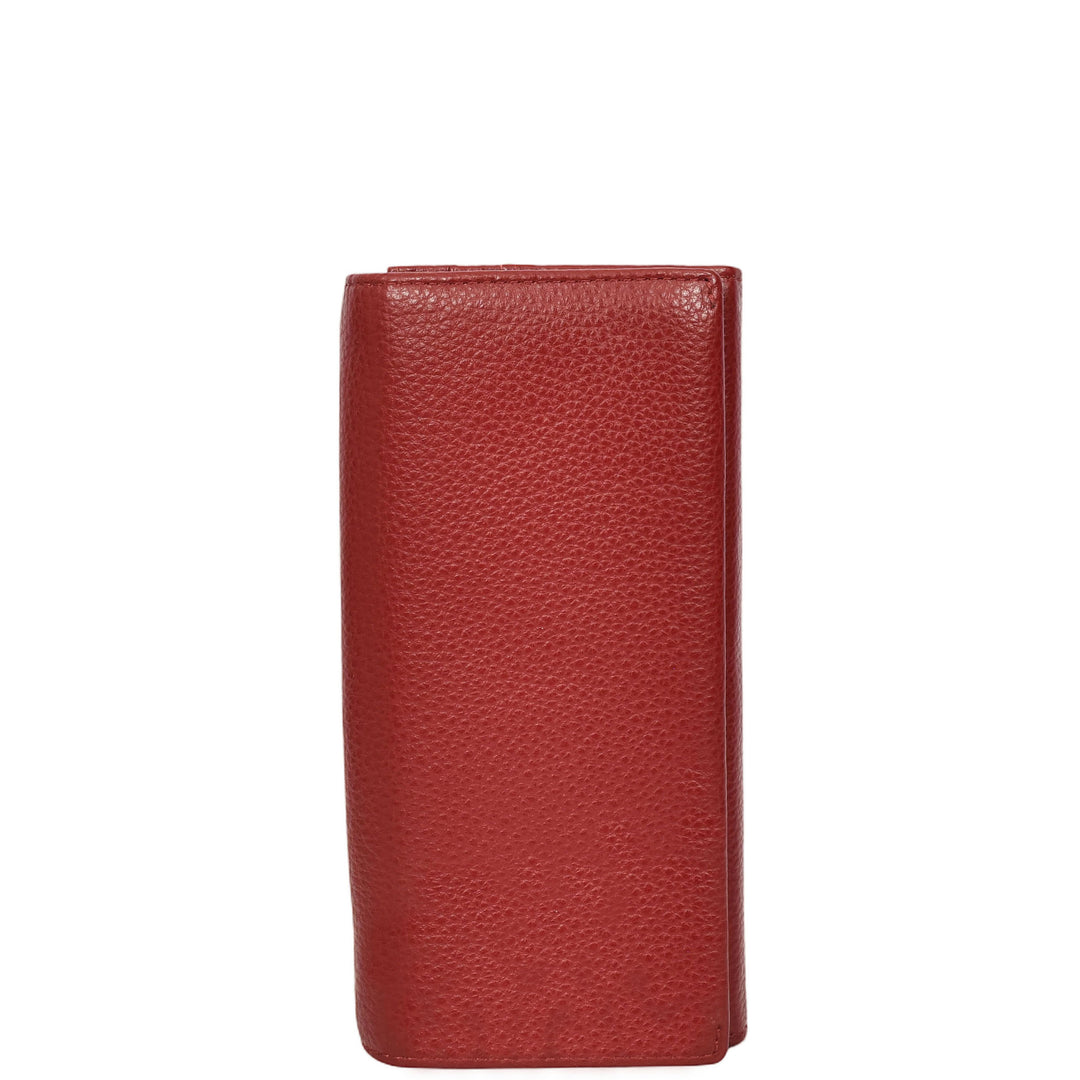 Womens Leather Envelope Purse Wallet with Card & Note Slots Arlo Red