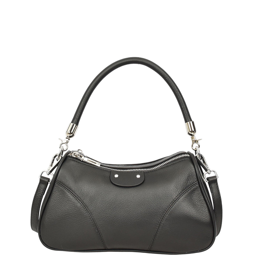 Womens Real Leather Cross body Shoulder Organiser with Adjustable Strap Darla Black