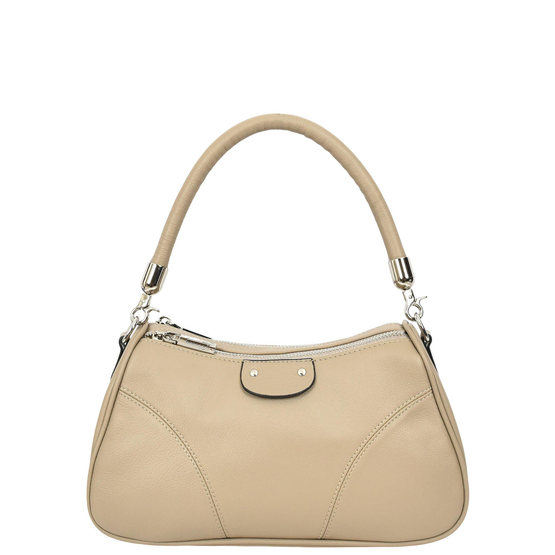Womens Real Leather Cross body Shoulder Organiser with Adjustable Strap Darla Taupe