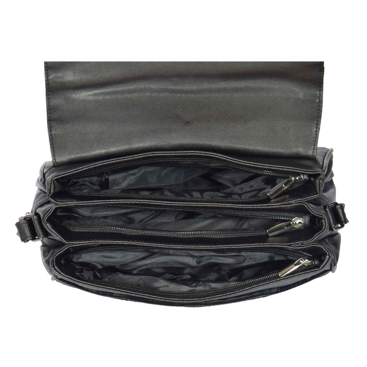 multiple zip compartment bag