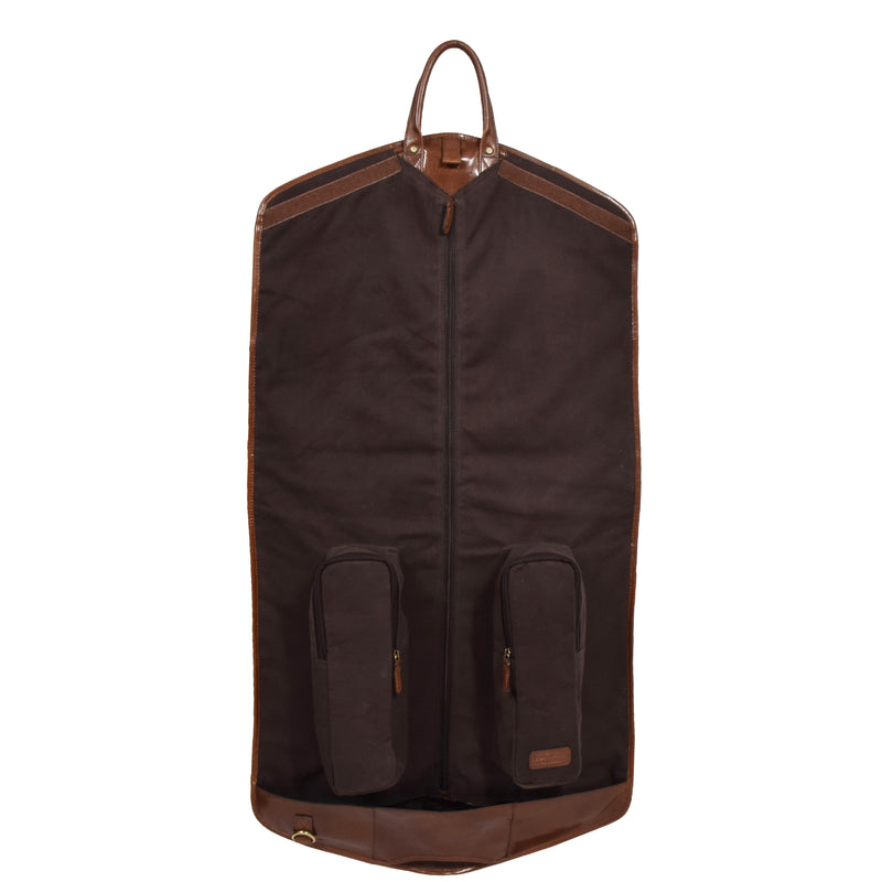 leather suit carrier with organiser sections