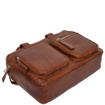 two tone leather laptop bag