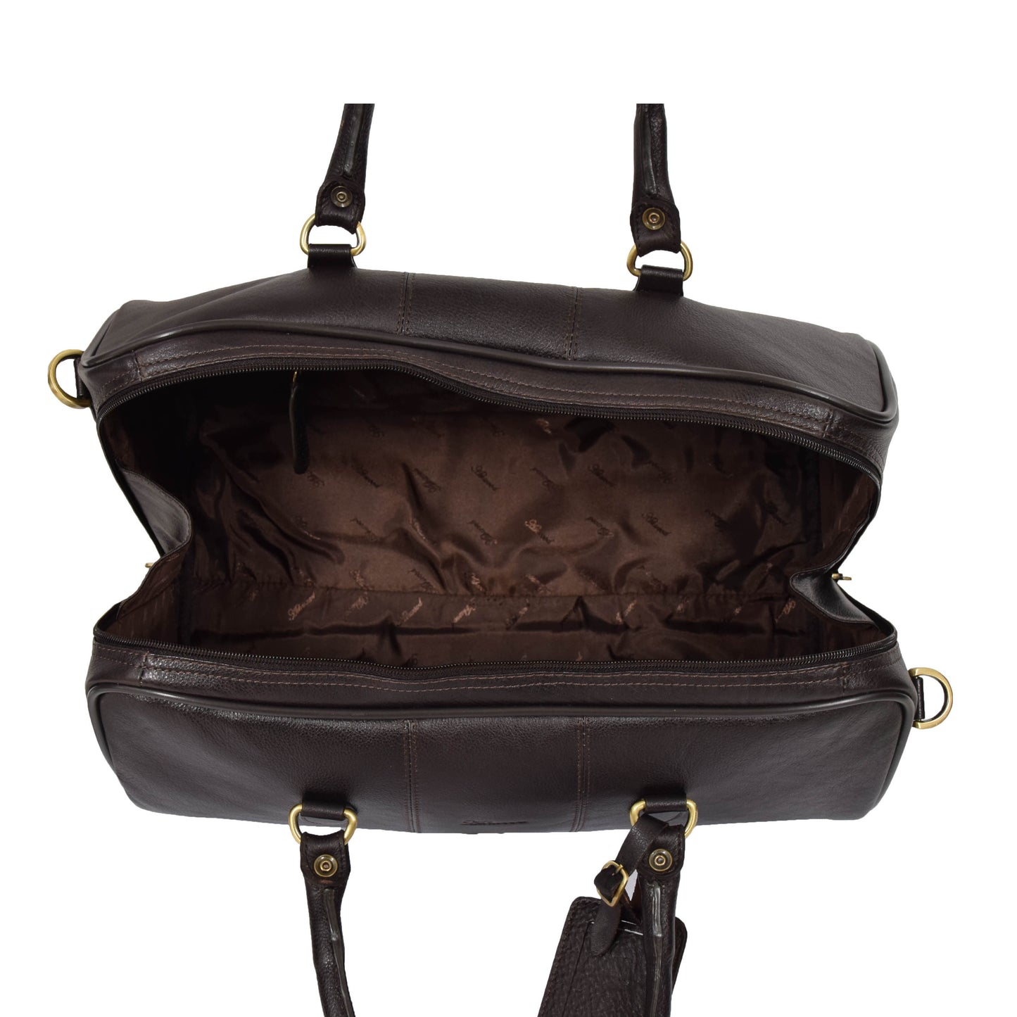 Zip Around Leather Travel Holdall Monaco Brown