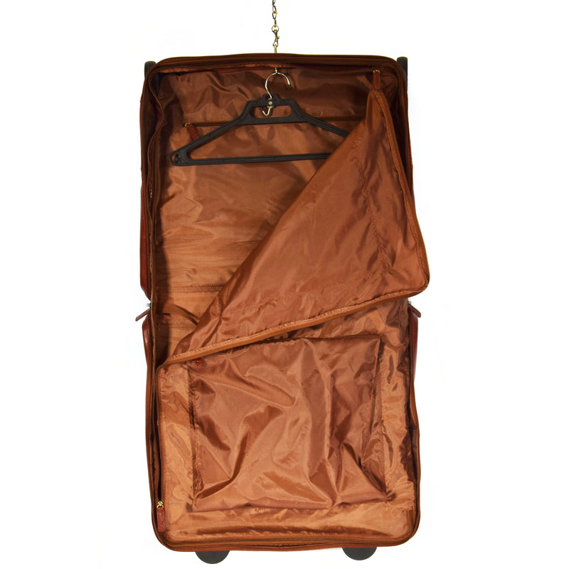 leather suit carrier with an organiser section