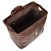 leather briefcase with frame opening