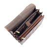 Mens Leather Briefcase Cross Body Bag Buckerell Chestnut Tan 5