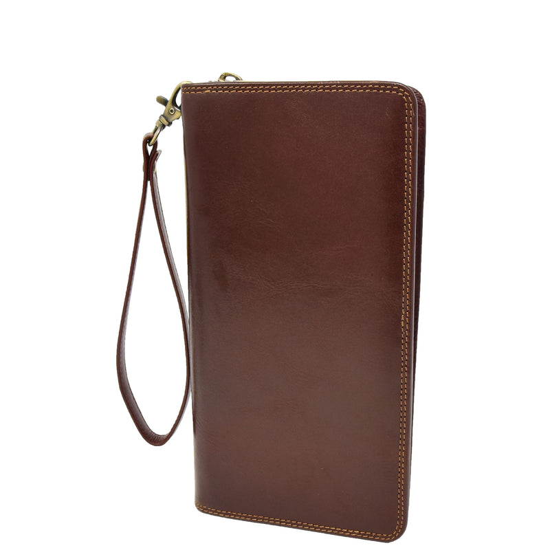 Exclusive Leather Passport Travel Wallet Hastings Brown
