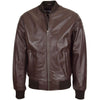 Mens Leather MA-1 Bomber Jacket Ryan Brown