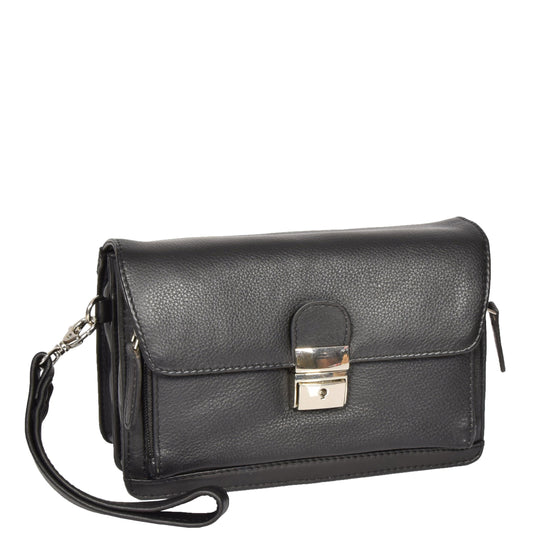 leather wrist bag