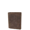 Mens Small Bifold Leather Wallet Venus Brown 1