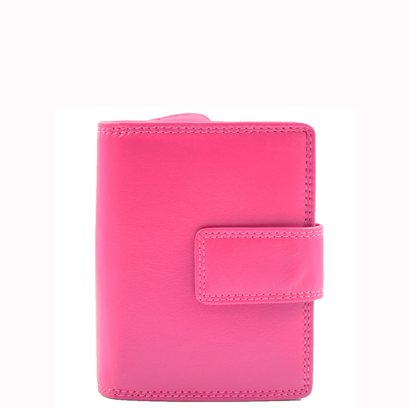 Womens Purse Real Soft Premium Leather Bi Fold HOL1132 Cerise 1