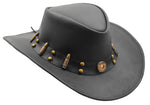 Cowboy Western Genuine Leather Hat HL0010 Black 5
