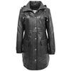 Womens 3/4 Length Leather Duffle Coat Kyra Black