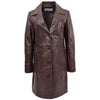 Womens 3/4 Length Soft Leather Classic Coat Macey Brown