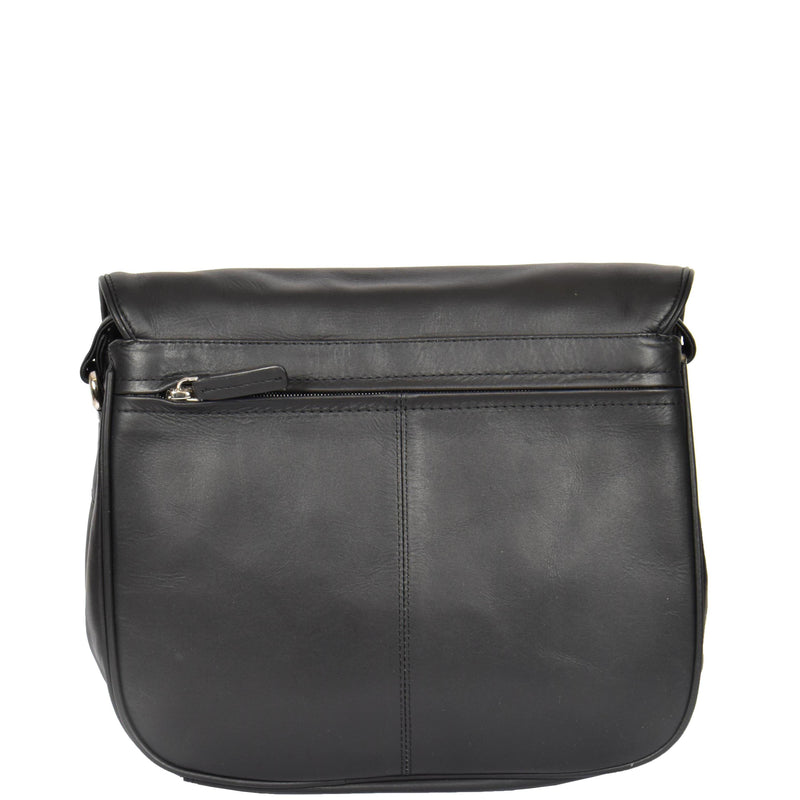 ladies leather bag with back zip pocket