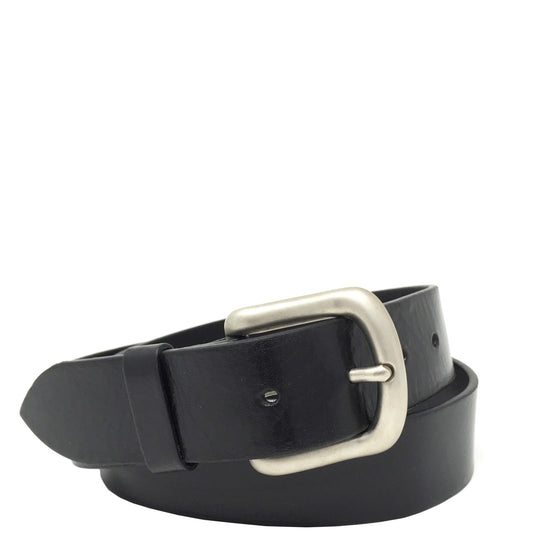 mens black leather belt