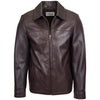 Mens Leather Zip Box Harrington Jacket James Brown