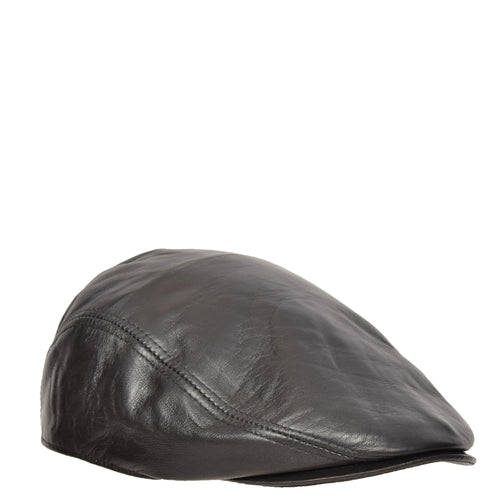 leather flat cap