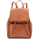 Real Leather Classic Travel Backpack HOL841 Cognac 2