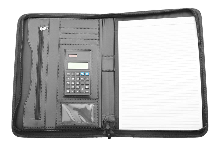 Portfolio Case with Calculator and Removable A4 Writing Pad Black