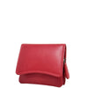 Womens Small Trifold Leather Purse Carmel Red