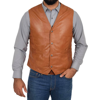 mens leather waistcoat