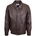 Mens Bomber Leather Jacket Classic Style Jim Brown Nappa