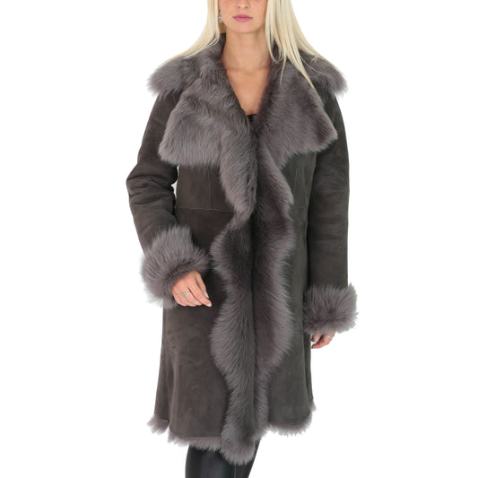 ladies grey toscana coat