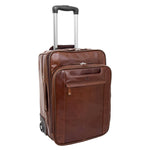 Exclusive Leather Cabin Size Suitcase Kingston Brown