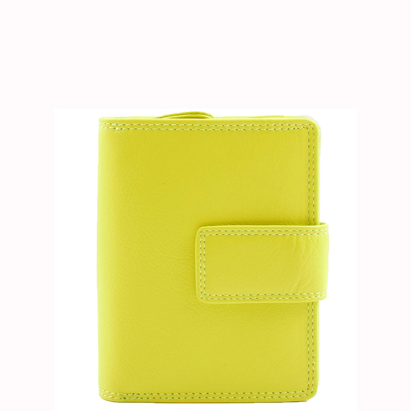 Womens Purse Real Soft Premium Leather Bi Fold HOL1132 Lime 1