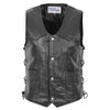 Mens Real Leather Gilet with Side Tassel Feature Jax Black