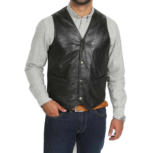 mens leather waistcoat