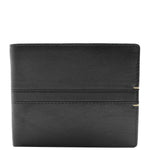 Mens Leather Slim Bifold Wallet HOL802 Black 1