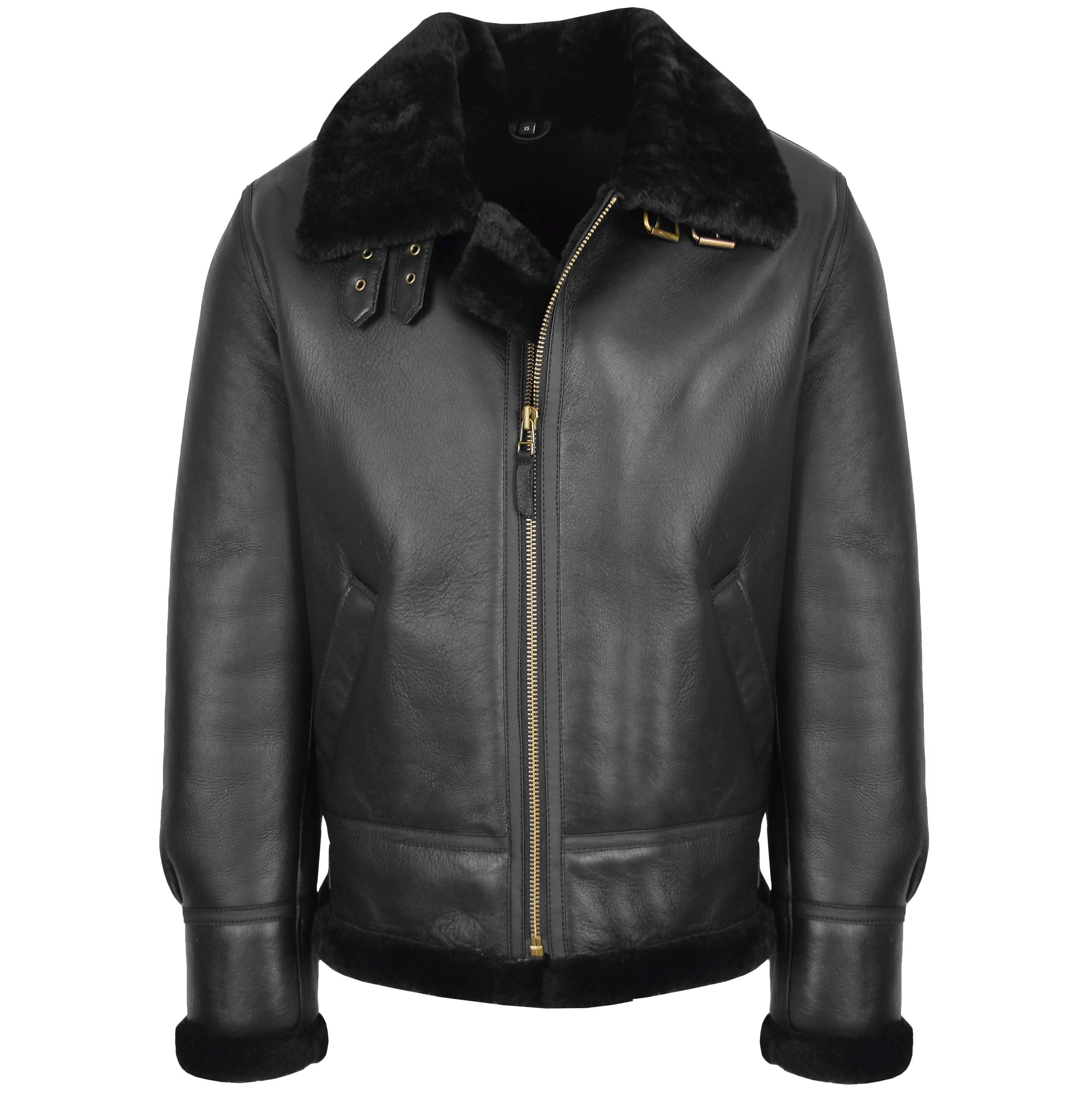 Men's Classic B3 Sheepskin Jacket Black | House of Leather