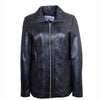 Womens Real Leather Jacket Zip Quilted ECHO Black 1