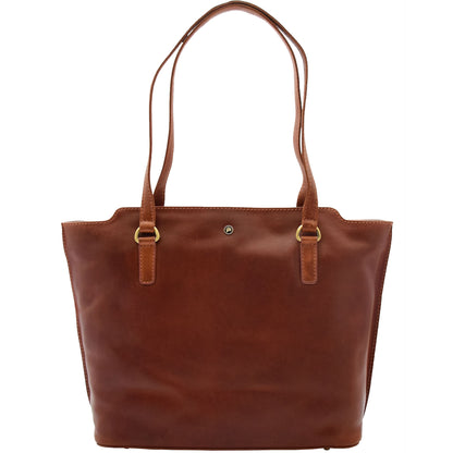 Womens Large Casual Real Leather Shoulder Handbag Greenland Chestnut