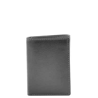 Mens Trifold Leather Credit Card Wallet Titus Black 1