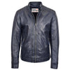 Mens Real Leather Biker Jacket Archie Navy BlueMens Real Leather Biker Jacket Archie Navy Blue
