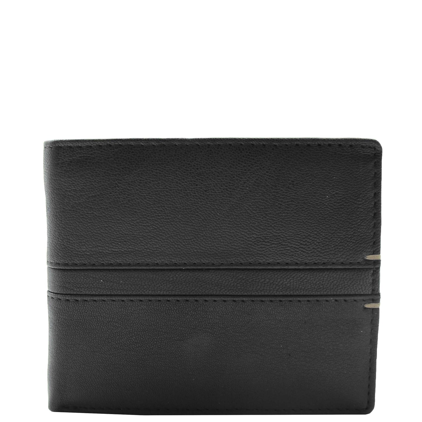 Mens Real Leather Bifold Wallet HOL801 Black 1