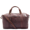 Real Leather Travel Holdall Large Duffle Bag Texas Brown 1