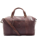 Real Leather Travel Holdall Large Duffle Bag Texas Brown 1
