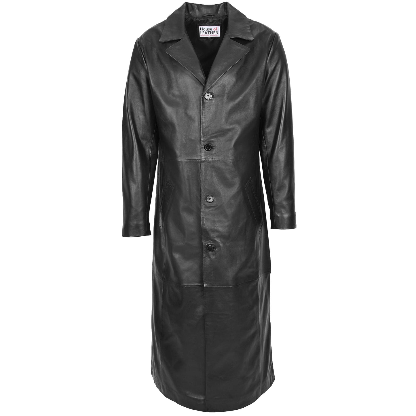 Mens Full Length Blazer Crombie Coat Freddie Black