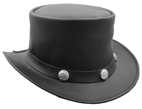 Real Leather Top Hat Buffalo Coins Band Hats HL0011 1