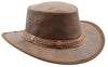 Leather Cowboy Hat Removable Chin Strap HL001 Brown 4