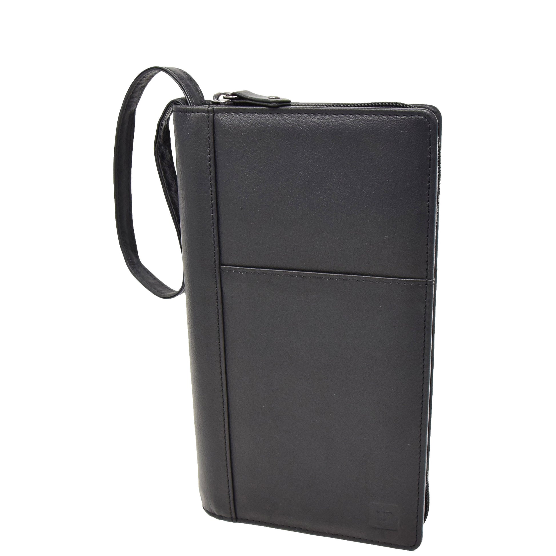 Zip Around Documents Leather Wallet Perth Black